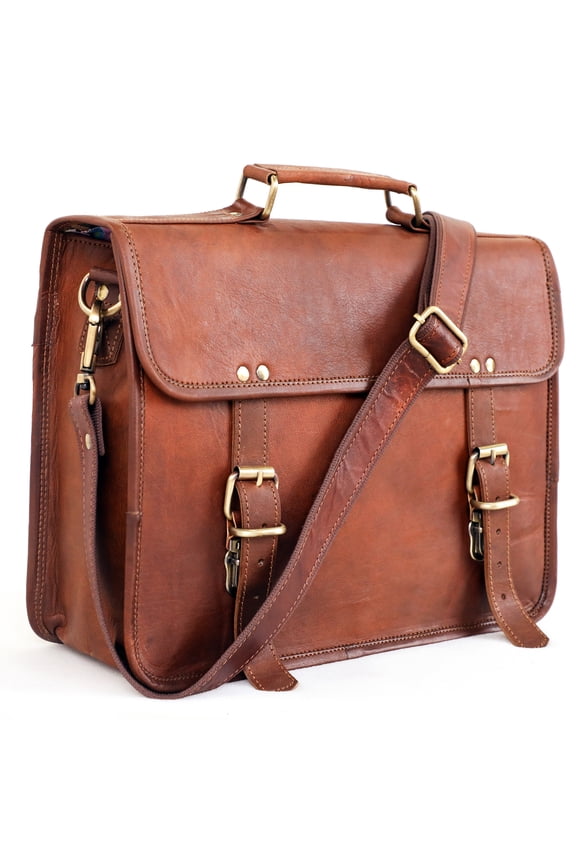 14-Inch Leather Laptop & iPad Messenger Bag