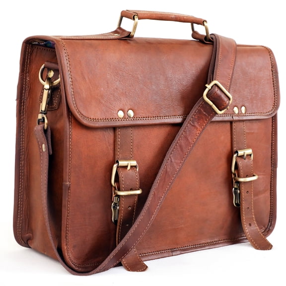 14-Inch Leather Laptop & iPad Messenger Bag