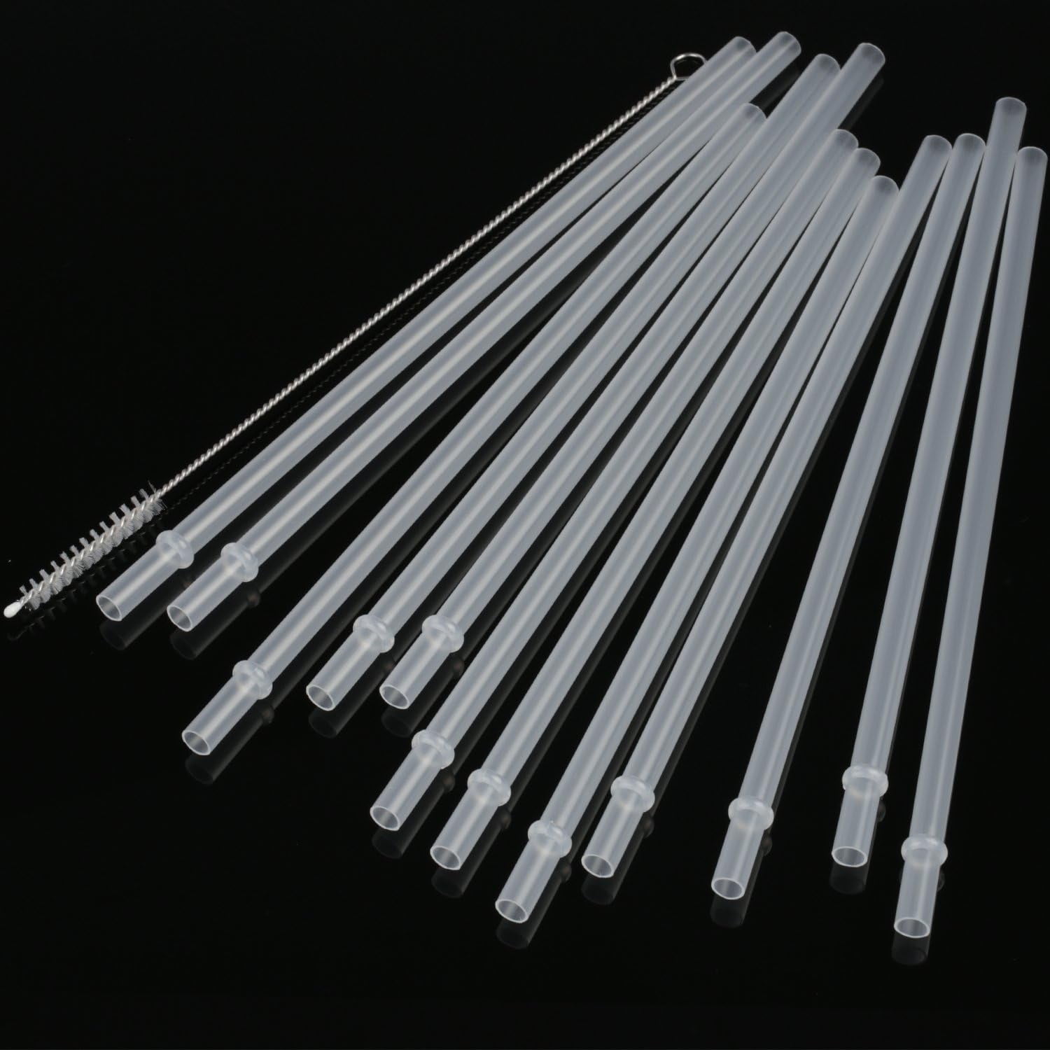14 Inch Long Reusable Clear Plastic Replacement Drinking Straws For 100 14-inch-long-reusable-clear-plastic-replacement-drinking-straws-for-100