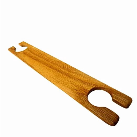 LeeKraftz 14 inch Oak Wood Beveled Edge Stick Weaving Shuttle