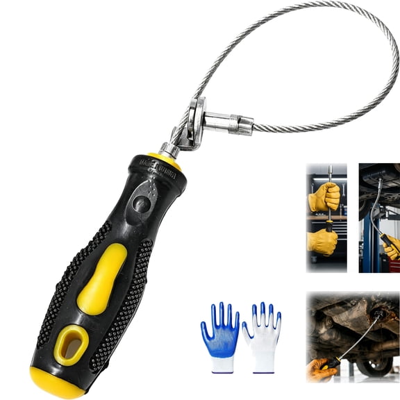 14-Inch Magnetic Oil Drain Plug Remover Tool, Flexible Shaft Anti-Scald Wrench, Universal Oil Drain Plug Remover Instrument Helps Reduce Hot Oil Contact & Dropped Plugs, Mess-Free(1PC)