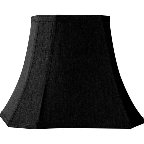 14 Inch Medium Black Rectangular Lamp Shade for Floor Lamps and Table Lamp,8x14x11"(Spider) Natural Faux Silk Square Lampshade Replac,Cut Corner Transitional Easy Assembly Required (Set of 1)