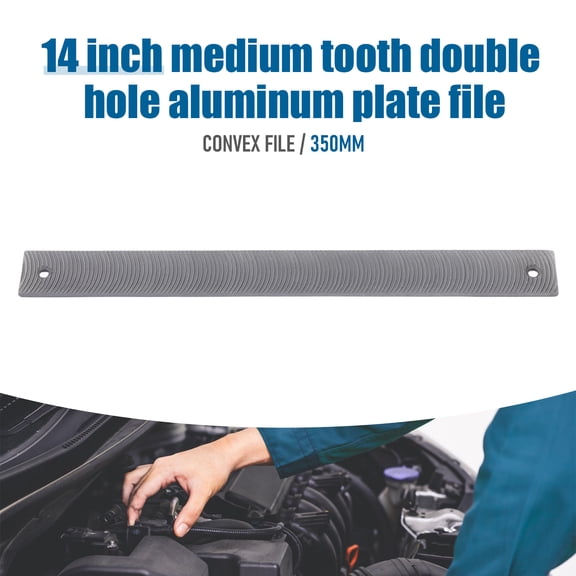 14 Inch Medium Tooth Double Hole Aluminum Plate File, Aluminum File Blade, Convex File Double Hole Bodywork Panel Tool