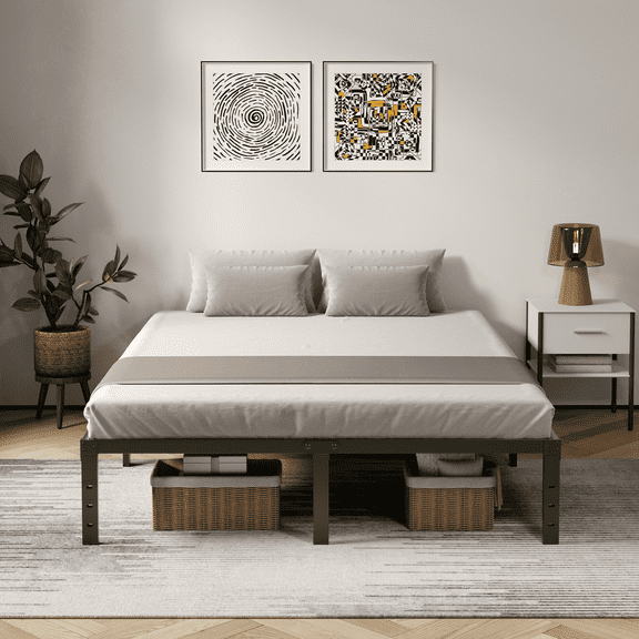 WANTAI 14 Inch Metal Bed Frames,King Size Bed Frame,Strong Structure,Stable Mattress Foundations,No Box Spring Needed,Noise-Free,Easy Assembly