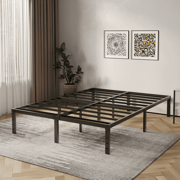 WANTAI 14 Inch Metal Bed Frames,King Size Bed Frame,Strong Structure,Stable Mattress Foundations,No Box Spring Needed,Noise-Free,Easy Assembly