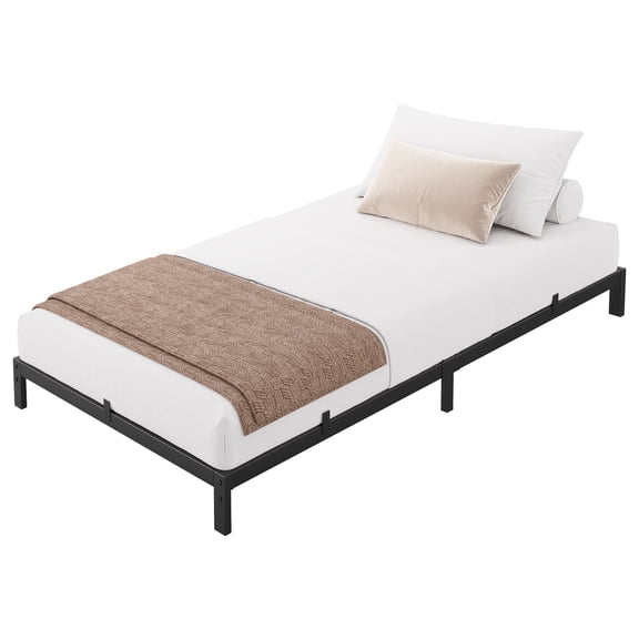 14 Inch Metal Platform Bed Frame – Heavy Duty Slats Support, Strong Bearing Capacity, Under Bed Storage – No Box Spring Needed – Twin Size – Black