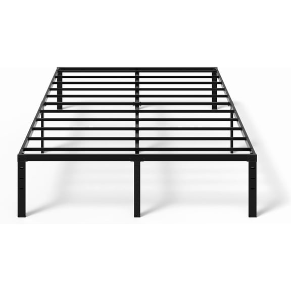 14 Inch Metal Platform Full Bed Frame, Double Bed Base Mattress Foundation Replacement,Heavy Duty Steel Slat Support,No Box Spring Needed,Black