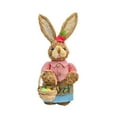 thumbnail image 1 of 14-Inch Outdoor Easter Bunny Decor, 35cm Tall Faux Rush Rabbit Statue, Weather-Resistant for Garden, Patio & Spring Landscape Display D, 1 of 4