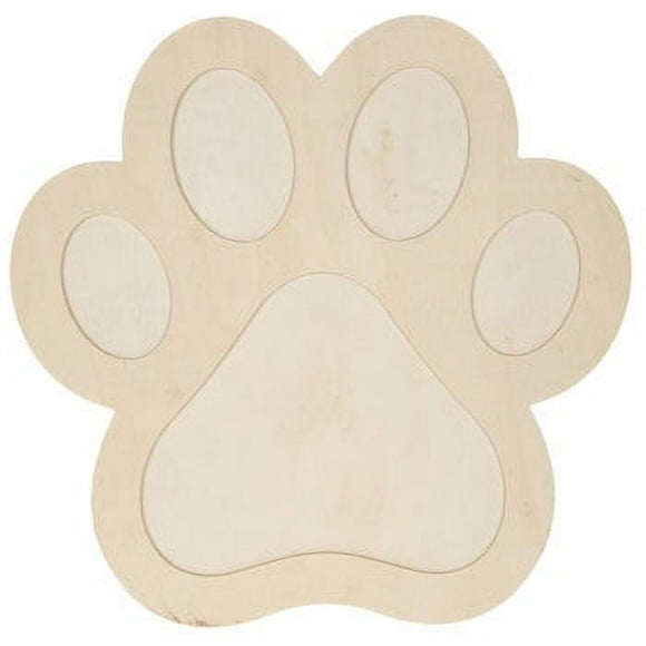 14 Inch Paw Print Wood Shape Unfinished DIY Cutout Craft Projects Home School Parties