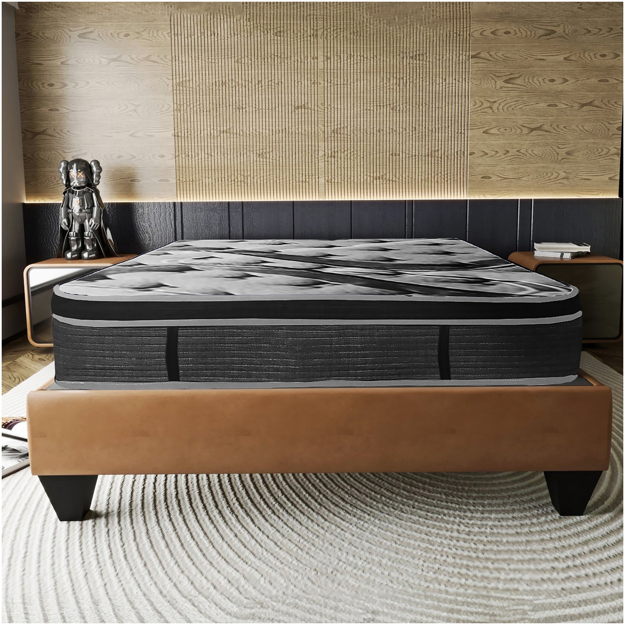 14 Inch Plush Euro Top Hybrid Mattress, Full Size Cooling Gel Memory ...