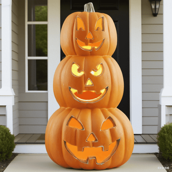 Gamexcel 14 Inch Pre-Lit Jack O Lantern - Halloween Pumpkin For Indoor, Outdoor & Fireplace Decor