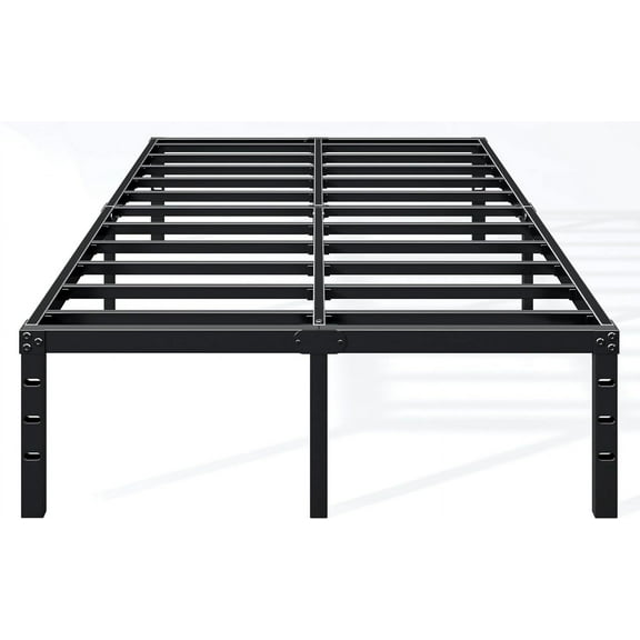 14 Inch Queen Bed Frame - Sturdy Metal Platform Queen Size, No Box Spring Needed, Heavy Duty, Easy Assembly, Strong Bearing Capacity, Under Bed Storage, Black