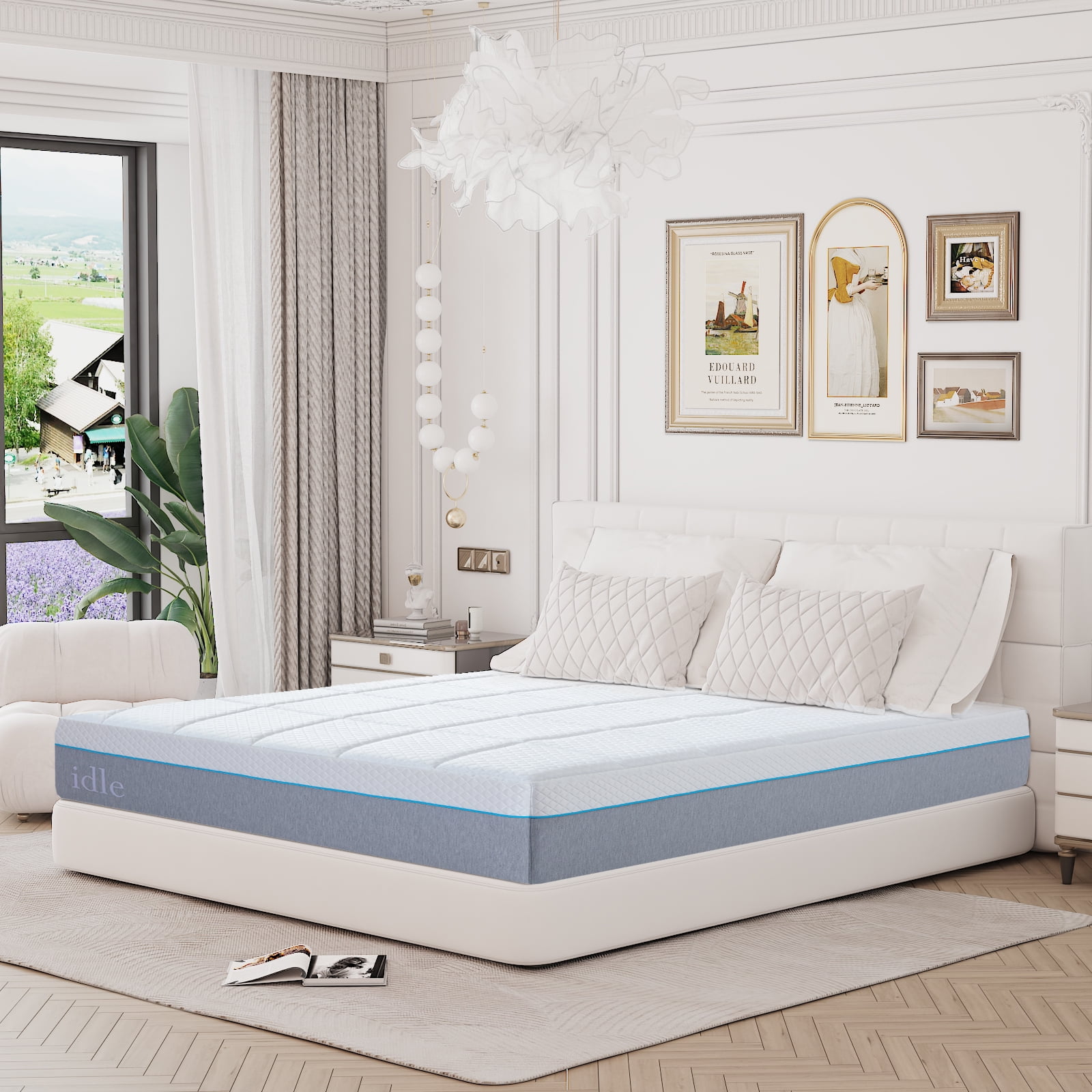 14 Inch Queen Cooling Mattress, Cooling Gel Memory Foam Mattress in a