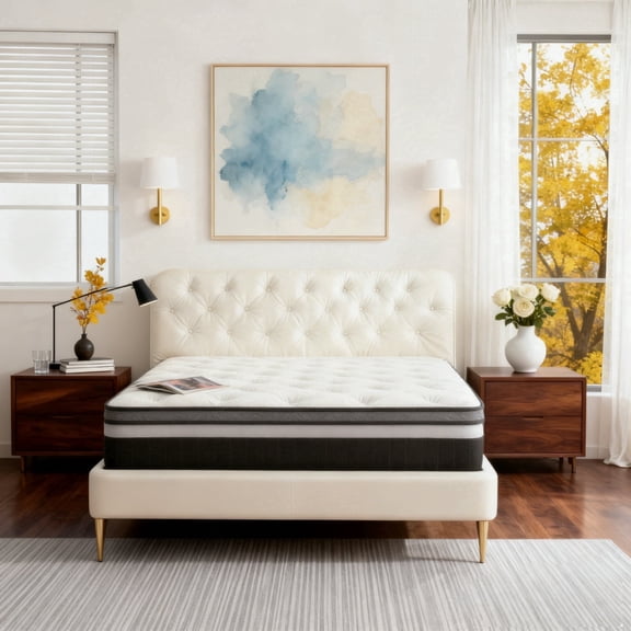14" Queen Mattress in a Box, Gel Memory Foam & Individually Wrapped Pocket Coils,Pressure Relief, Cooling,Medium Firm, Motion Isolation, CertiPUR-US Certified