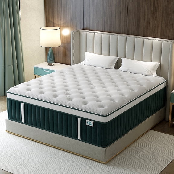 14 Inch Queen Size Hybrid Mattress Cooling Gel Memory Foam with Pocket Springs Medium Firm Zero Motion Transfer Pressure Relief Enhanced Edge Support Bed in a Box