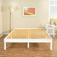 thumbnail image 1 of 14 Inch Queen Solid Wood Platform Bed Frame, No Squeak Bed Frame with Wooden Slats, No Box Spring Needed, 9.2” Under Bed Storage – White, 1 of 8
