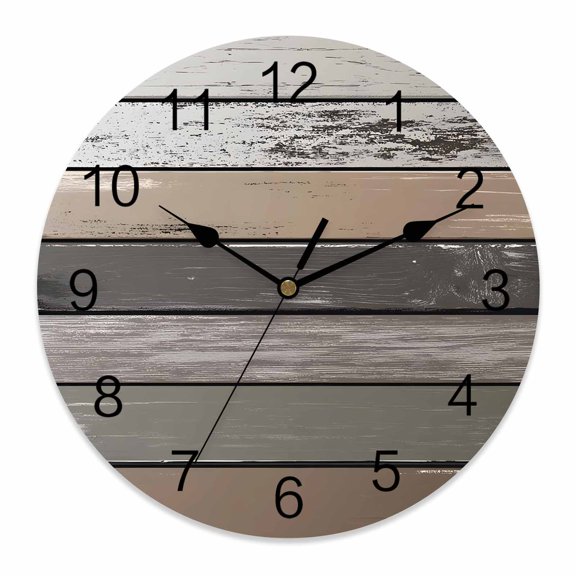 14 Inch Retro Dark Grey Stripe Wall Clock, Peeling Paint Effect Theme Battery Operated Silent Non Ticking Clocks, Easy to Read Round Wall Clock for Kitchen/Living Room/Bedroom/Bathroom