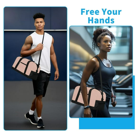 14 Inch Small Travel Gym Bag, Large Durable Sports Bag ]with Shoulder Strap, Men Women Duffle Bags, Lightweight Waterproof Storage for Shoes Clothes, Gym Necessity Bag