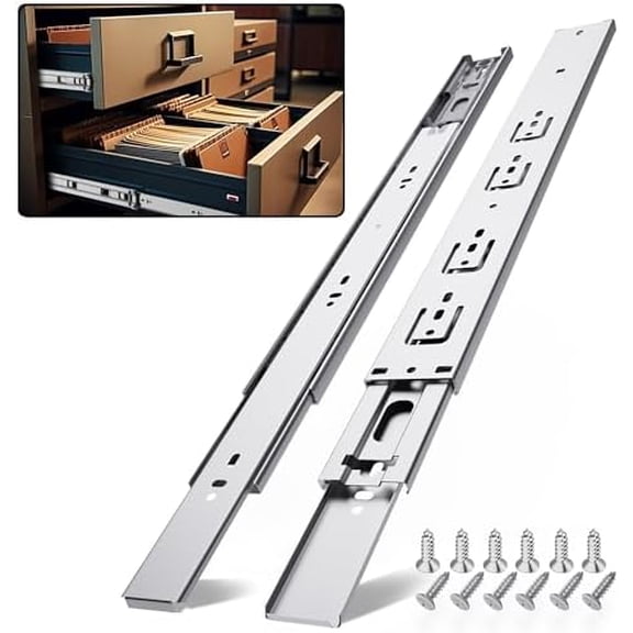 14 Inch Soft Close Drawer Slides 6 Pairs (12pcs) Side Mount Rails- Heavy Duty Full Extension Ball Bearing Drawer Slide Glides For Cabinet Kitchen, Dresser Runners - Draw slides Sliders 100LB