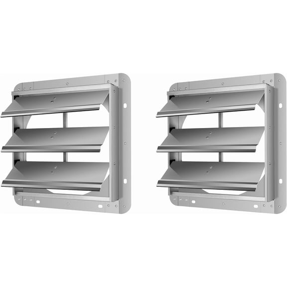 14-Inch Square Automatic Gravity Shutter Louver Vent, ,2-Pack