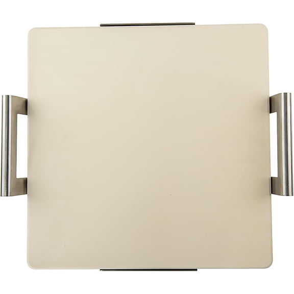 14-Inch Square Pizza and Baking Stone, Oven Safe and Grill Safe with Stainless Holder