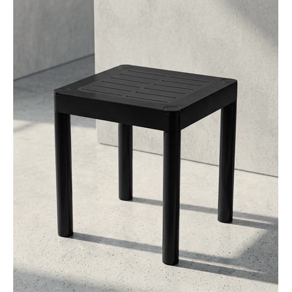 14 Inch Square Plastic Table Stackable Indoor Outdoor 14 Inch High Resin Recyclable For Shelving