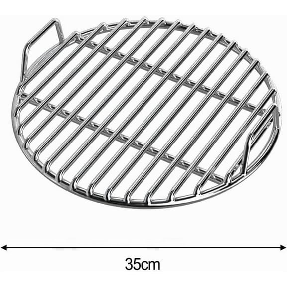 14 Inch Stainless Steel Cooking Grate, Round BBQ Grill Grid for Outdoor Camping, Heavy Duty Baking Pan and Cooling Rack, Durable Metal Garden Tool, 35cm Single Pack, By UKHCCC