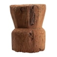 thumbnail image 1 of 14 Inch Stool Table, Rustic Style, Tree Log Design, Distressed Wood Brown, Saltoro Sherpi, 1 of 5