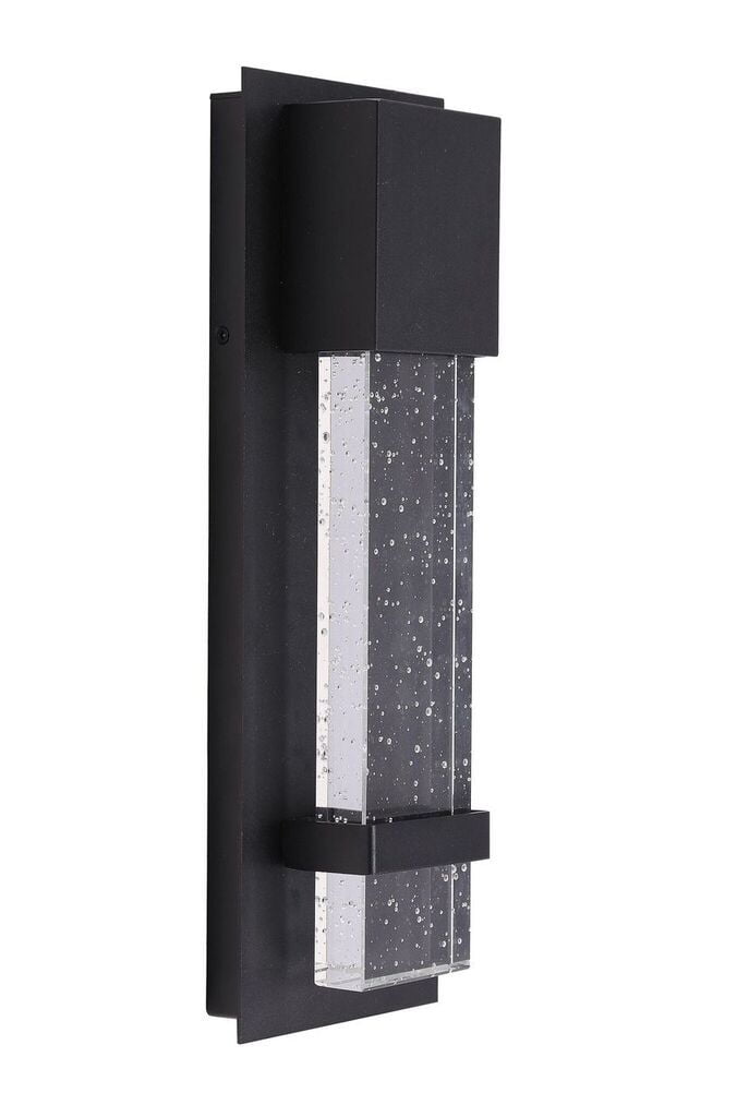 Venecia Modern Black Steel & Seeded Glass Dimmable Sconce