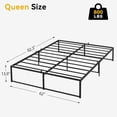 thumbnail image 1 of 14 Inch Tall Metal Platform Bed Frame, Heavy Duty Strong Support Slat Queen Size Bed, No Box Spring Needed, Under Bed Storage, Easy Assembly, 1 of 7
