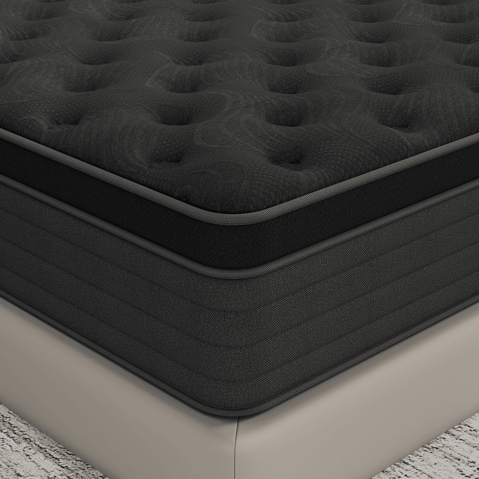 SILENCE MANGO 14 Inch Twin Size Euro Top Hybrid Mattress, Medium Firm, Grey, Bed in a Box, Individual Pocket Springs, Back & Lumbar Support, Motion Isolation, Pressure Relief