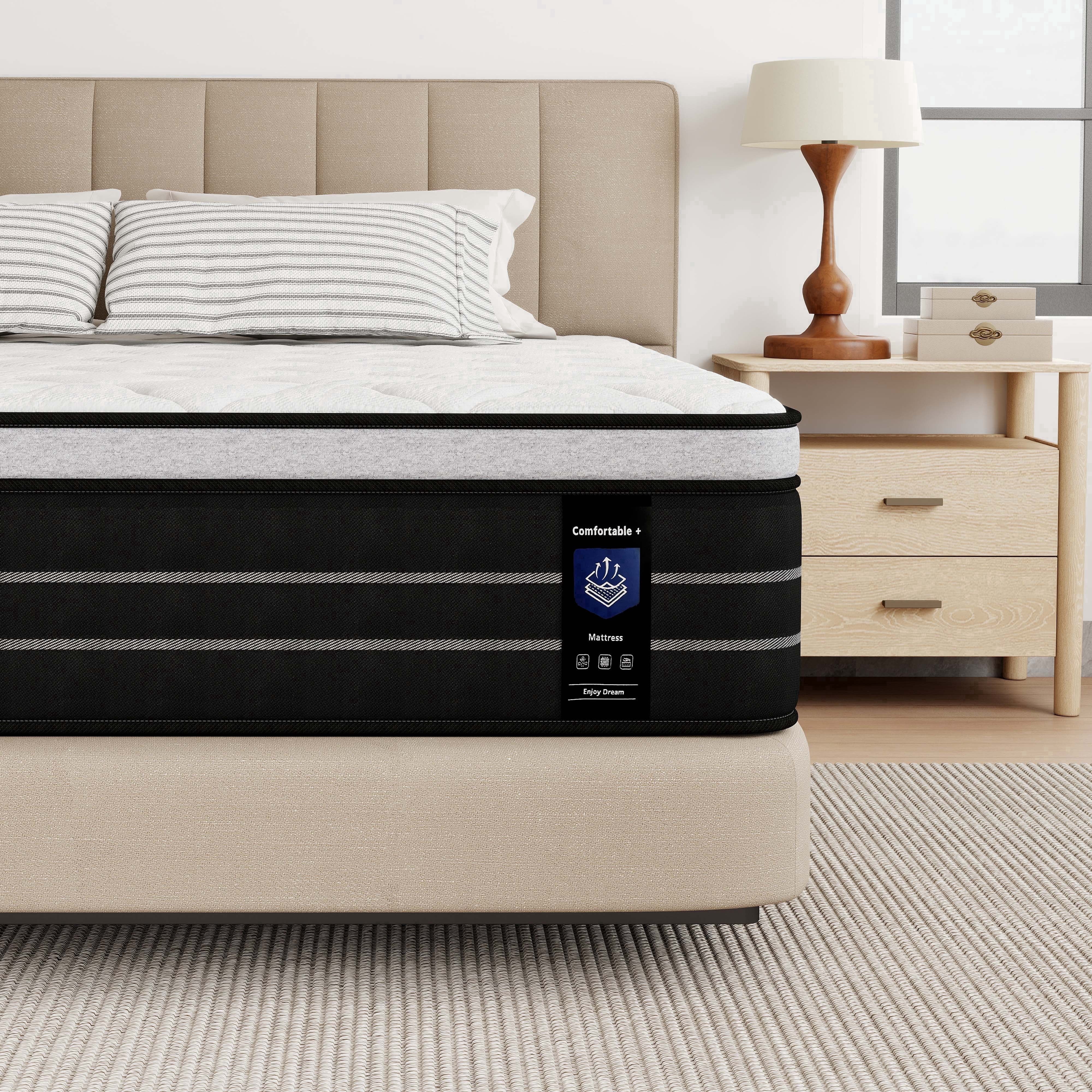 14 Inch Twin Size Hybrid Mattress with Individually Wrapped Coils, Pain-Relief Support, Mattress in a Box, CertiPUR-US Certified