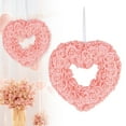 thumbnail image 1 of 14 Inch Valentine's Day Heart Wreath - Artificial Red Roses Foam Flower Wreath for Front Door, Window, Wall - Home, Wedding, Party Decor Gift, 1 of 8