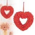thumbnail image 1 of 14 Inch Valentine's Day Heart Wreath - Artificial Red Roses Foam Flower Wreath for Front Door, Window, Wall - Home, Wedding, Party Decor Gift, 1 of 8
