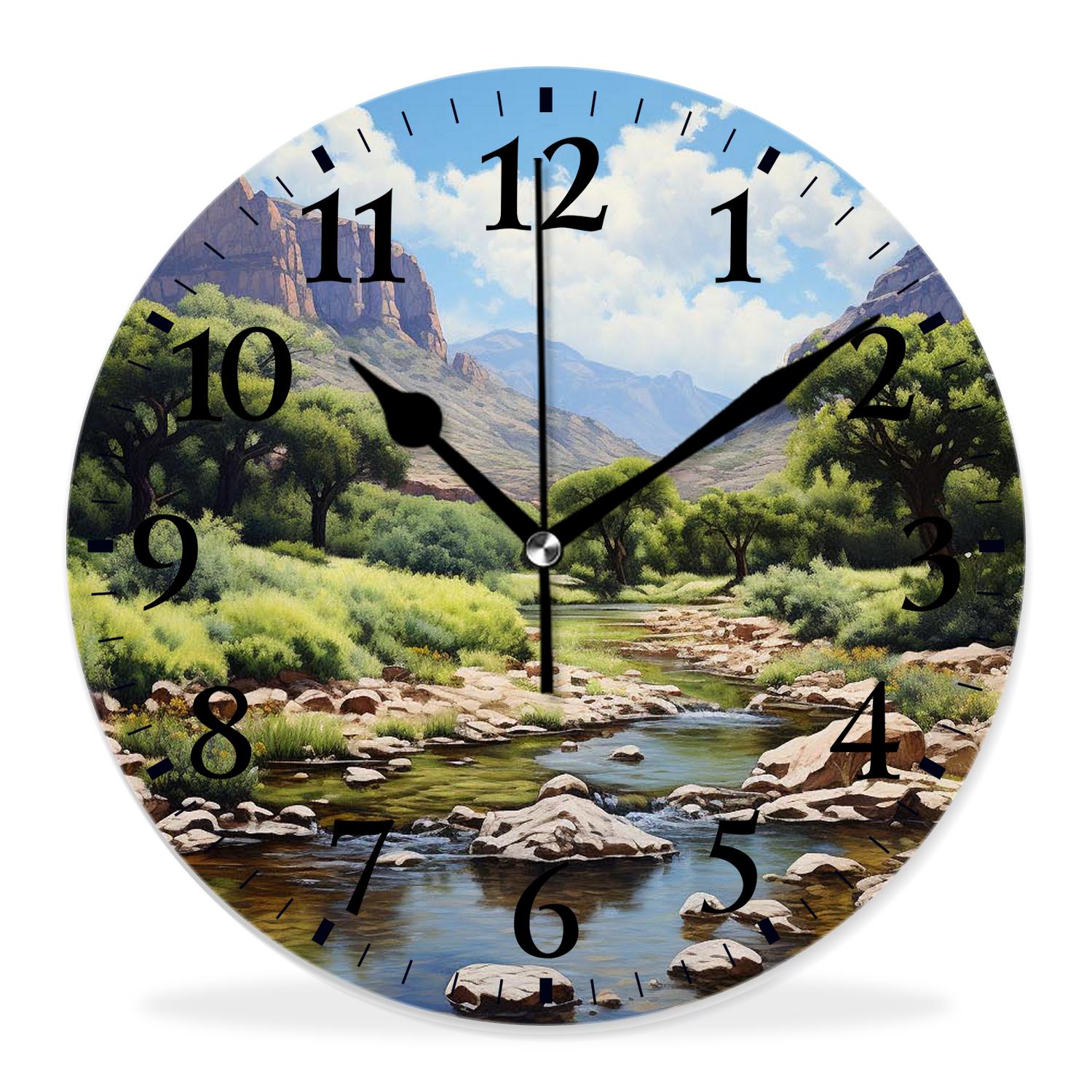 14 Inch Wall Clock Battery Operated Silent Clock Decorative for Office ...