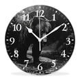 thumbnail image 1 of 14 Inch Wall Clock Battery Operated Silent Clock Decorative for Office, Kitchen, Outdoor, Living Room，Vintage Style Wildlife Animal Bear Hand Multicolor, 1 of 4