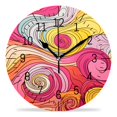 thumbnail image 1 of 14 Inch Wall Clock Battery Operated Silent Clock Decorative for Office, Kitchen, Outdoor, Living Room，Abstract Rainbow Feathers Graceful Pattern, 1 of 4