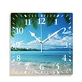 thumbnail image 1 of 14 Inch Wall Clock Battery Operated Silent Clock Decorative for Office, Kitchen, Outdoor, Living Room，Beach Ocean and Palm Leaf Exquisite, 1 of 4