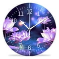 thumbnail image 1 of 14 Inch Wall Clock Battery Operated Silent Clock Decorative for Office, Kitchen, Outdoor, Living Room，Beautiful Lotus Flower Design, 1 of 4