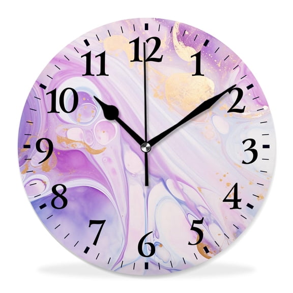 14 Inch Wall Clock Battery Operated Silent Clock Decorative for Office, Kitchen, Outdoor, Living RoomBeautiful Pastel Marble Exquisite
