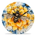 thumbnail image 1 of 14 Inch Wall Clock Battery Operated Silent Clock Decorative for Office, Kitchen, Outdoor, Living Room，Bee Honey Field White Daisy Flowers Painting, 1 of 4