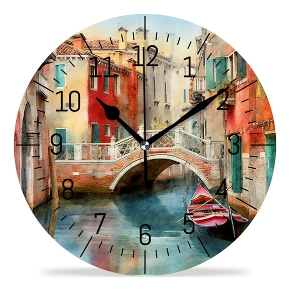 14 Inch Wall Clock Battery Operated Silent Clock Decorative for Office, Kitchen, Outdoor, Living RoomBritish Flag England Art