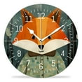 thumbnail image 1 of 14 Inch Wall Clock Battery Operated Silent Clock Decorative for Office, Kitchen, Outdoor, Living Room，Cartoon Fox Birch Trees Beautiful, 1 of 4