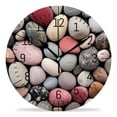 thumbnail image 1 of 14 Inch Wall Clock Battery Operated Silent Clock Decorative for Office, Kitchen, Outdoor, Living Room，Cobble Stone Design, 1 of 4