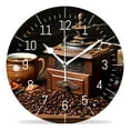 thumbnail image 1 of 14 Inch Wall Clock Battery Operated Silent Clock Decorative for Office, Kitchen, Outdoor, Living Room，Coffee Bean Old Style Style, 1 of 4