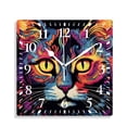 thumbnail image 1 of 14 Inch Wall Clock Battery Operated Silent Clock Decorative for Office, Kitchen, Outdoor, Living Room，Colorful Cartoon Cat Kitten Animal Print Nice, 1 of 4