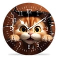 thumbnail image 1 of 14 Inch Wall Clock Battery Operated Silent Clock Decorative for Office, Kitchen, Outdoor, Living Room，Cute Cat Kitten Print Animal Funny Picture, 1 of 4