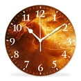 thumbnail image 1 of 14 Inch Wall Clock Battery Operated Silent Clock Decorative for Office, Kitchen, Outdoor, Living Room，Fire Dragon with Fire Flames Stunning, 1 of 4