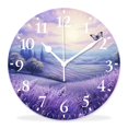 thumbnail image 1 of 14 Inch Wall Clock Battery Operated Silent Clock Decorative for Office, Kitchen, Outdoor, Living Room，Lavender Flowers and Flying Butterfly Style, 1 of 4