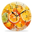 thumbnail image 1 of 14 Inch Wall Clock Battery Operated Silent Clock Decorative for Office, Kitchen, Outdoor, Living Room，Lemon Lime Orange Exquisite Art, 1 of 4